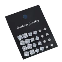 1 Set Retro Classic Style Geometric Plating Alloy Zircon Small Stud Earrings main image 5