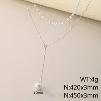 IG Style Geometric 304 Stainless Steel 18K Gold Plated Women's Double Layer Necklaces sku image 1