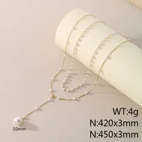 IG Style Geometric 304 Stainless Steel 18K Gold Plated Women's Double Layer Necklaces sku image 2