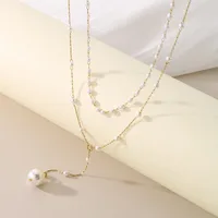 IG Style Geometric 304 Stainless Steel 18K Gold Plated Women's Double Layer Necklaces main image 5