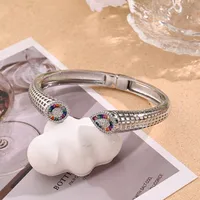 Casual Vacation Modern Style Round Water Droplets Copper Handmade Polishing Inlay Zircon 18K Gold Plated White Gold Plated Women's Bangle main image 7