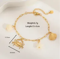 Casual Beach Tortoise Starfish Crab 304 Stainless Steel Inlay Acrylic 18K Gold Plated Women's Bracelets main image 2