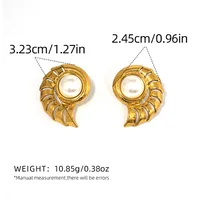 Beach Tropical Ocean Conch 304 Stainless Steel 18K Gold Plated Ear Studs sku image 1