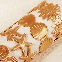 Vacation Starfish Conch Shell 304 Stainless Steel 18K Gold Plated Women's Bangle main image 5