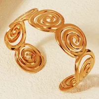 Vacation Starfish Conch Shell 304 Stainless Steel 18K Gold Plated Women's Bangle main image 6