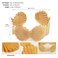 Vacation Starfish Conch Shell 304 Stainless Steel 18K Gold Plated Women's Bangle main image 2