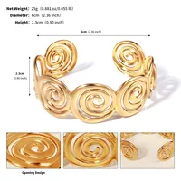 Vacation Starfish Conch Shell 304 Stainless Steel 18K Gold Plated Women's Bangle sku image 4