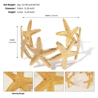 Vacation Starfish Conch Shell 304 Stainless Steel 18K Gold Plated Women's Bangle sku image 1