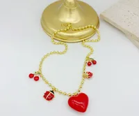 Casual Retro Cherry Heart Shape Copper Women's Pendant Necklace main image 5