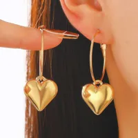 1 Pair Modern Style Heart Shape Plating CCB K Gold Plated White Gold Plated Hoop Earrings main image 1