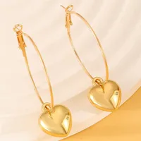 1 Pair Modern Style Heart Shape Plating CCB K Gold Plated White Gold Plated Hoop Earrings main image 9