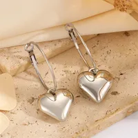 1 Pair Modern Style Heart Shape Plating CCB K Gold Plated White Gold Plated Hoop Earrings main image 10