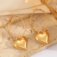 1 Pair Modern Style Heart Shape Plating CCB K Gold Plated White Gold Plated Hoop Earrings sku image 16