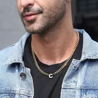 Retro Classic Style Letter Titanium Steel Polishing Men's Pendant Necklace main image 4