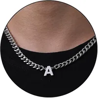 Retro Classic Style Letter Titanium Steel Polishing Men's Pendant Necklace sku image 1
