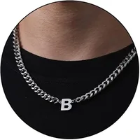 Retro Classic Style Letter Titanium Steel Polishing Men's Pendant Necklace sku image 3