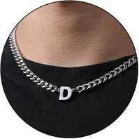 Retro Classic Style Letter Titanium Steel Polishing Men's Pendant Necklace sku image 5