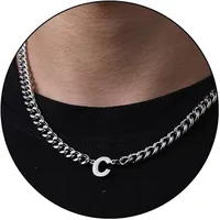 Retro Classic Style Letter Titanium Steel Polishing Men's Pendant Necklace sku image 4