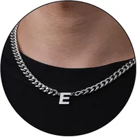 Retro Classic Style Letter Titanium Steel Polishing Men's Pendant Necklace sku image 6
