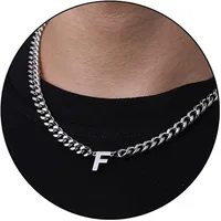 Retro Classic Style Letter Titanium Steel Polishing Men's Pendant Necklace sku image 7