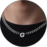 Retro Classic Style Letter Titanium Steel Polishing Men's Pendant Necklace sku image 8