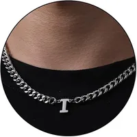 Retro Classic Style Letter Titanium Steel Polishing Men's Pendant Necklace sku image 10
