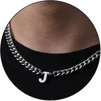 Retro Classic Style Letter Titanium Steel Polishing Men's Pendant Necklace sku image 11