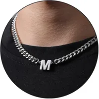 Retro Classic Style Letter Titanium Steel Polishing Men's Pendant Necklace sku image 14