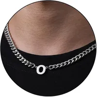 Retro Classic Style Letter Titanium Steel Polishing Men's Pendant Necklace sku image 16