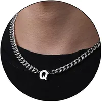 Retro Classic Style Letter Titanium Steel Polishing Men's Pendant Necklace sku image 18