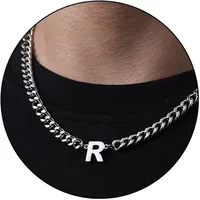 Retro Classic Style Letter Titanium Steel Polishing Men's Pendant Necklace sku image 19