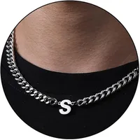 Retro Classic Style Letter Titanium Steel Polishing Men's Pendant Necklace sku image 20