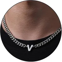 Retro Classic Style Letter Titanium Steel Polishing Men's Pendant Necklace sku image 23