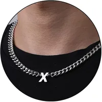 Retro Classic Style Letter Titanium Steel Polishing Men's Pendant Necklace sku image 25