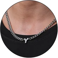 Retro Classic Style Letter Titanium Steel Polishing Men's Pendant Necklace sku image 26
