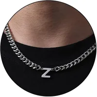 Retro Classic Style Letter Titanium Steel Polishing Men's Pendant Necklace sku image 27