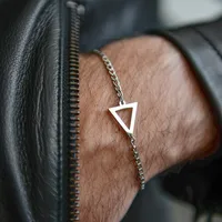 Hip-Hop Triangle Cross Heart Shape Titanium Steel Polishing Men's Bracelets main image 1