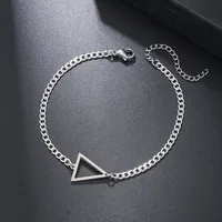 Hip-Hop Triangle Cross Heart Shape Titanium Steel Polishing Men's Bracelets main image 2