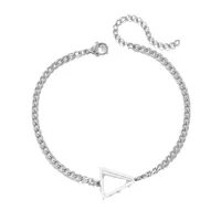 Hip-Hop Triangle Cross Heart Shape Titanium Steel Polishing Men's Bracelets main image 5