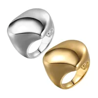 Retro Punk Solid Color 201 Stainless Steel Plating Men's Rings main image 1