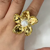 IG Style Flower 304 Stainless Steel 16K Gold Plated White Gold Plated Women's Rings Earrings Necklace main image 10
