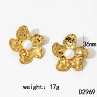 IG Style Flower 304 Stainless Steel 16K Gold Plated White Gold Plated Women's Rings Earrings Necklace main image 2