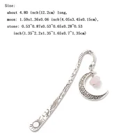 1 Piece Moon Stone Class Learning School Artificial Crystal Alloy Retro Bookmark main image 2