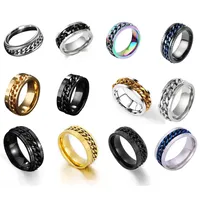 Exaggerated Solid Color Titanium Steel Polishing Men's Rings main image 1