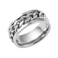 Exaggerated Solid Color Titanium Steel Polishing Men's Rings main image 4