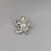 IG Style Flower 304 Stainless Steel 16K Gold Plated White Gold Plated Women's Rings Earrings Necklace sku image 3