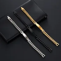 Business Hip-Hop Customization Laser Engraving Solid Color 304 Stainless Steel Plating Men's Bracelets main image 1