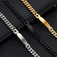 Business Hip-Hop Customization Laser Engraving Solid Color 304 Stainless Steel Plating Men's Bracelets main image 3