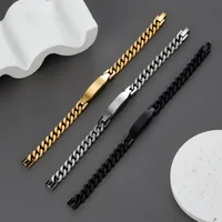 Business Hip-Hop Customization Laser Engraving Solid Color 304 Stainless Steel Plating Men's Bracelets main image 4