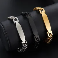 Business Hip-Hop Customization Laser Engraving Solid Color 304 Stainless Steel Plating Men's Bracelets main image 6